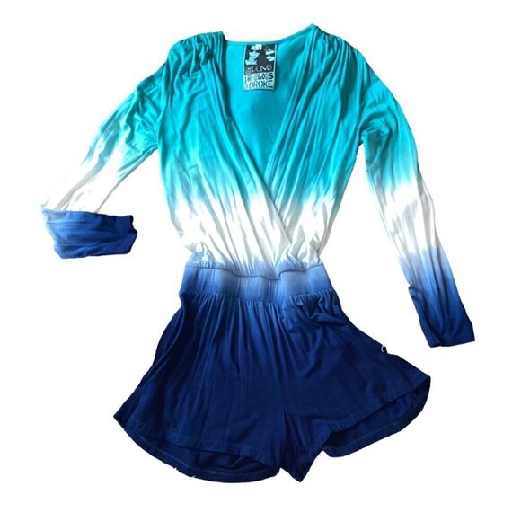 Young Fabulous & Broke Howell Romper Ombre Soft Modal Surplice V-Neck XS 283i - Picture 2 of 11